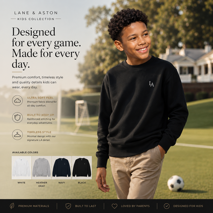Lane & Aston™ Youth Premium Crewneck Sweatshirt