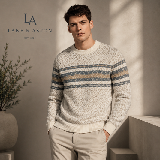 Lane & Aston Heritage Jacquard Wool Blend Sweater