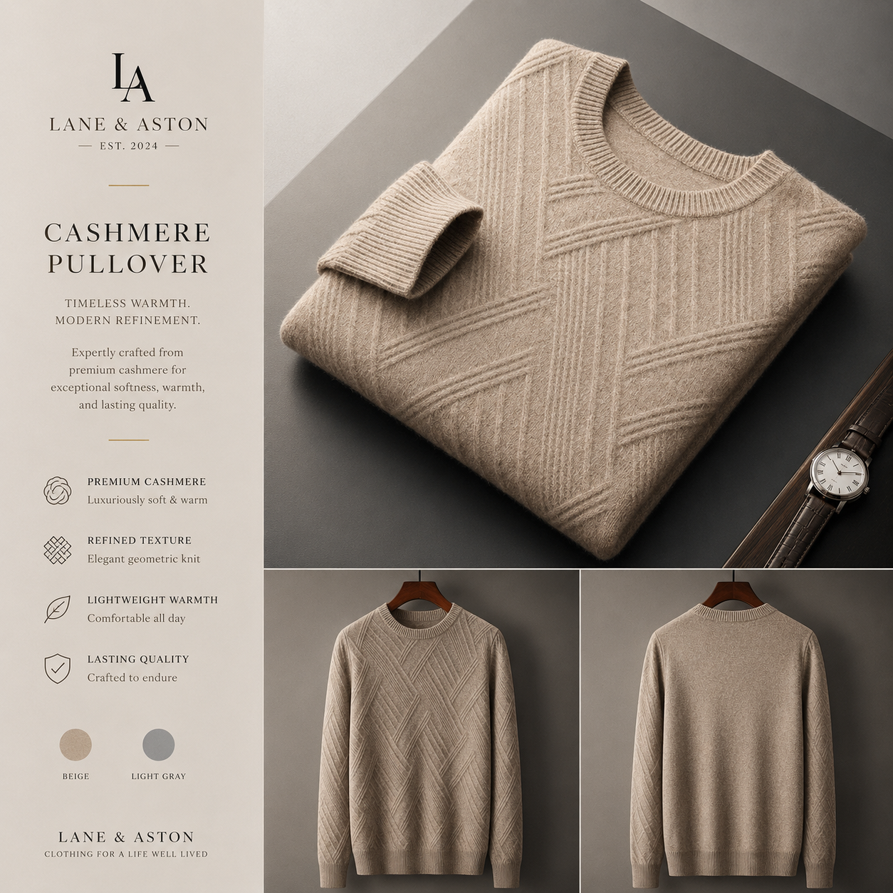 Lane & Aston Heritage Jacquard Wool Sweater