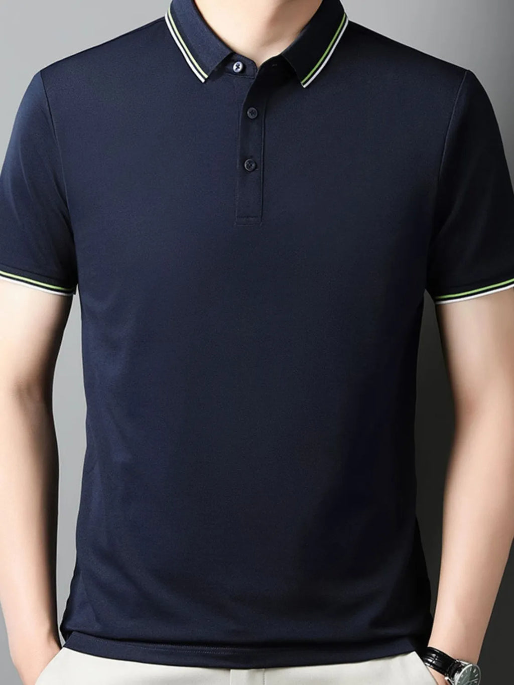 Men's Plus Size Button Detail Short Sleeve Polo